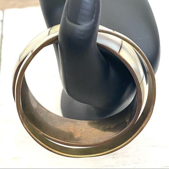 Mother of Pearl vintage bracelet bangles - set of 2 - Picture 6 of 9